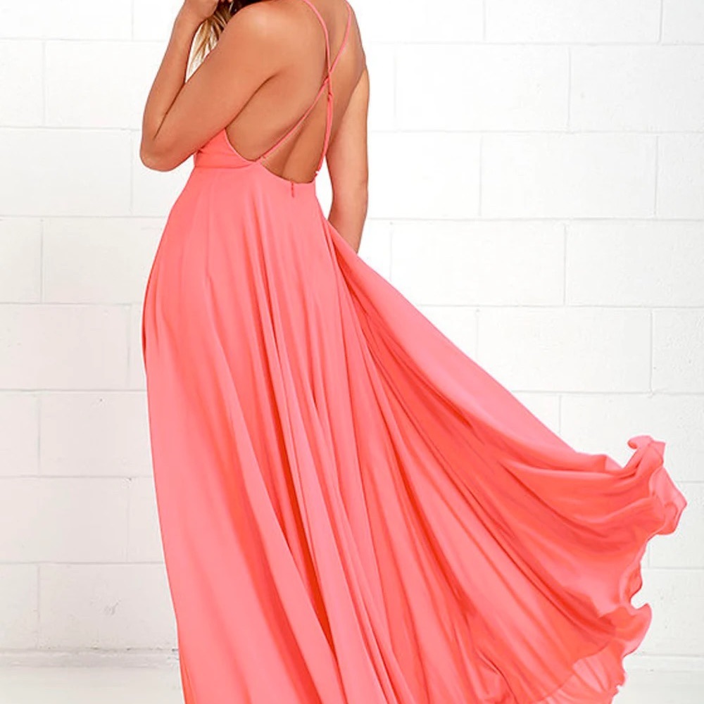 Coral maxi dress, only worn once. Perfect for all of your spring events!